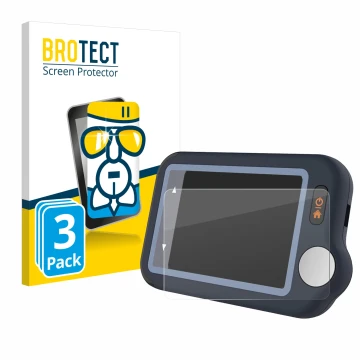 Parte frontal de un envase de producto con el logotipo de la marca BROTECT. Al lado se muestra el dispositivo Wellue Pulsebit 