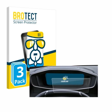 Parte frontal de un envase de producto con el logotipo de la marca BROTECT. Al lado se muestra el dispositivo Peugeot 2008 202