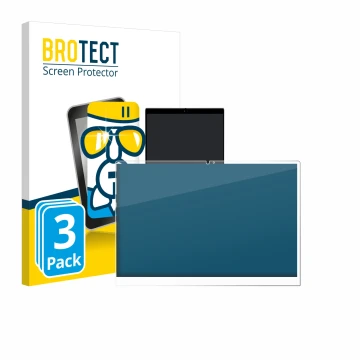 Parte frontal de un envase de producto con el logotipo de la marca BROTECT. Al lado se muestra el dispositivo Dell Inspiron 14