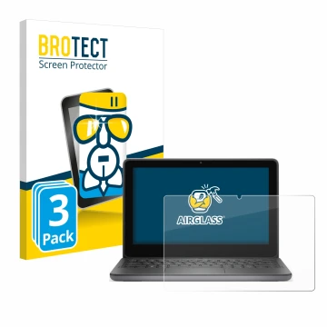 Parte frontal de un envase de producto con el logotipo de la marca BROTECT. Al lado se muestra el dispositivo Dell Latitude 31