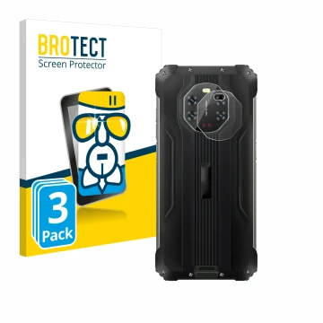 Parte frontal de un envase de producto con el logotipo de la marca BROTECT. Al lado se muestra el dispositivo Blackview BL8800
