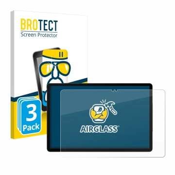 Parte frontal de un envase de producto con el logotipo de la marca BROTECT. Al lado se muestra el dispositivo Samsung Galaxy T