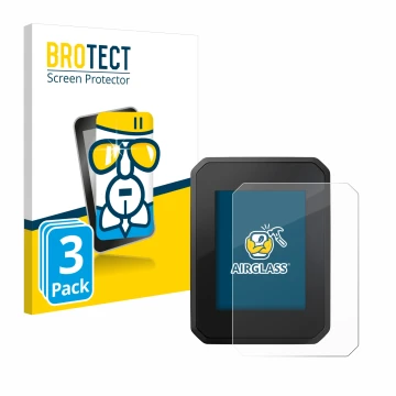 Parte frontal de un envase de producto con el logotipo de la marca BROTECT. Al lado se muestra el dispositivo FIT Display Comp