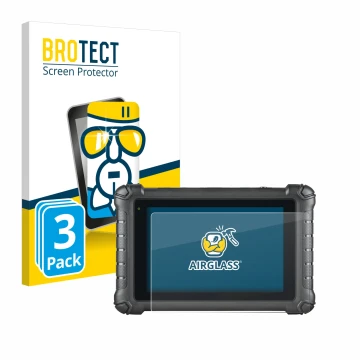 Parte frontal de un envase de producto con el logotipo de la marca BROTECT. Al lado se muestra el dispositivo Autel MaxiDAS DS