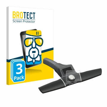 Parte frontal de un envase de producto con el logotipo de la marca BROTECT. Al lado se muestra el dispositivo Motocaddy S1 Ele