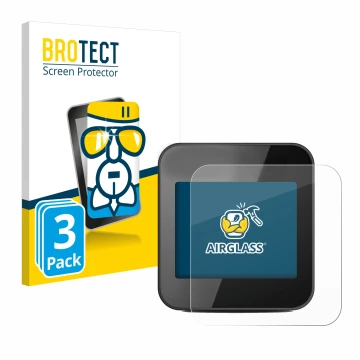 Parte frontal de un envase de producto con el logotipo de la marca BROTECT. Al lado se muestra el dispositivo Cycplus GPS G1 c