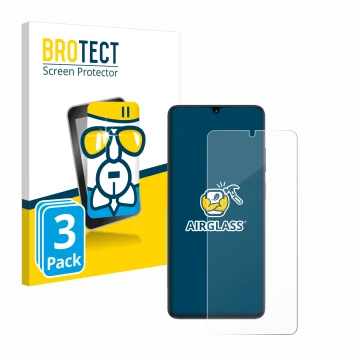 Parte frontal de un envase de producto con el logotipo de la marca BROTECT. Al lado se muestra el dispositivo ZTE Blade V50 Vi