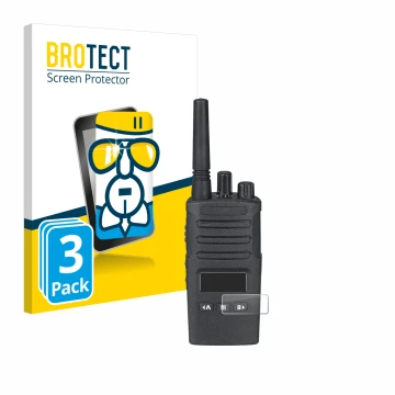 Parte frontal de un envase de producto con el logotipo de la marca BROTECT. Al lado se muestra el dispositivo Motorola XT460 c