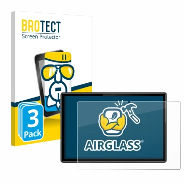 Parte frontal de un envase de producto con el logotipo de la marca BROTECT. Al lado se muestra el dispositivo Doogee U10 con s