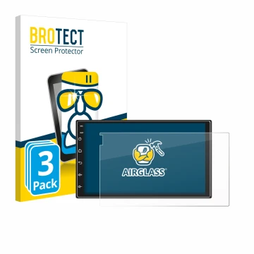 Parte frontal de un envase de producto con el logotipo de la marca BROTECT. Al lado se muestra el dispositivo Ankeway Car Radi