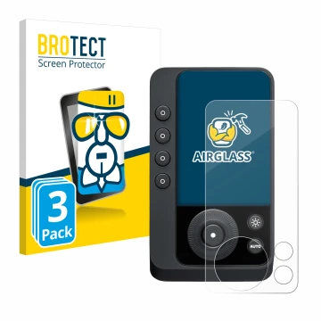 Parte frontal de un envase de producto con el logotipo de la marca BROTECT. Al lado se muestra el dispositivo Profoto Connect 