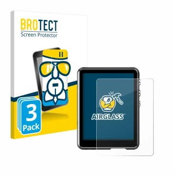 Parte frontal de un envase de producto con el logotipo de la marca BROTECT. Al lado se muestra el dispositivo Mechen M3 con su