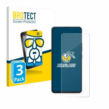 Parte frontal de un envase de producto con el logotipo de la marca BROTECT. Al lado se muestra el dispositivo Xiaomi Poco X6 c