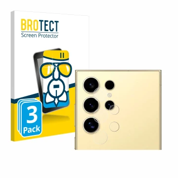 Parte frontal de un envase de producto con el logotipo de la marca BROTECT. Al lado se muestra el dispositivo Samsung Galaxy S