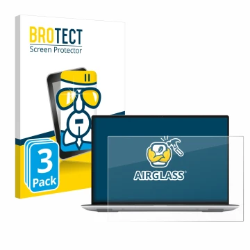 Parte frontal de un envase de producto con el logotipo de la marca BROTECT. Al lado se muestra el dispositivo Dell Precision 5