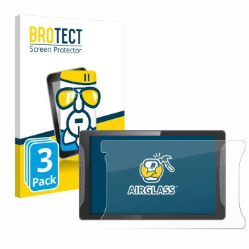 Parte frontal de un envase de producto con el logotipo de la marca BROTECT. Al lado se muestra el dispositivo Logicom Multimed