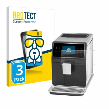 Parte frontal de un envase de producto con el logotipo de la marca BROTECT. Al lado se muestra el dispositivo WMF Perfection 8