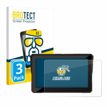 Parte frontal de un envase de producto con el logotipo de la marca BROTECT. Al lado se muestra el dispositivo Carpuride W502 5