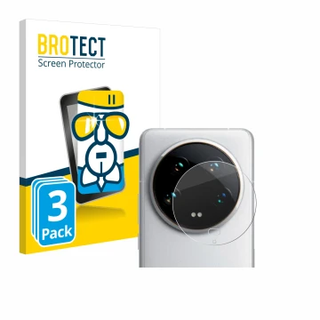 Parte frontal de un envase de producto con el logotipo de la marca BROTECT. Al lado se muestra el dispositivo Xiaomi 14 Ultra 