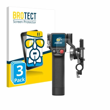 Parte frontal de un envase de producto con el logotipo de la marca BROTECT. Al lado se muestra el dispositivo DJI Focus Pro- G