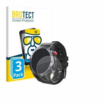 Parte frontal de un envase de producto con el logotipo de la marca BROTECT. Al lado se muestra el dispositivo Darmowade Smartw