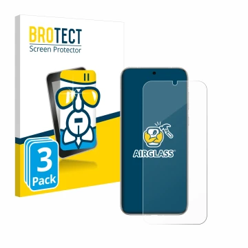 Parte frontal de un envase de producto con el logotipo de la marca BROTECT. Al lado se muestra el dispositivo Huawei Pura 70 P