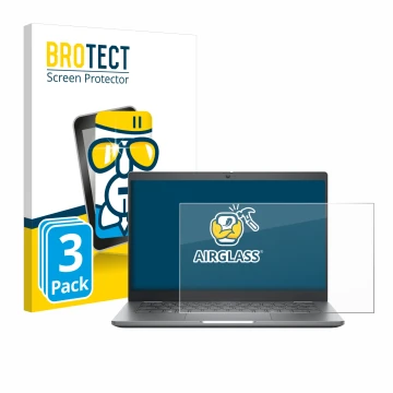 Parte frontal de un envase de producto con el logotipo de la marca BROTECT. Al lado se muestra el dispositivo Dell Latitude 53