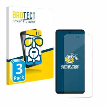 Parte frontal de un envase de producto con el logotipo de la marca BROTECT. Al lado se muestra el dispositivo Oppo A60 con su 