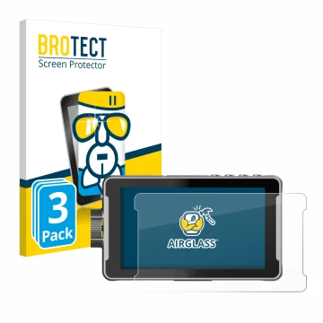 Parte frontal de un envase de producto con el logotipo de la marca BROTECT. Al lado se muestra el dispositivo Viltrox DC-550 P