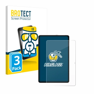 Parte frontal de un envase de producto con el logotipo de la marca BROTECT. Al lado se muestra el dispositivo Xiaomi Redmi Pad