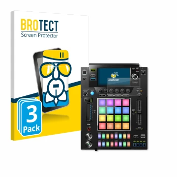 Parte frontal de un envase de producto con el logotipo de la marca BROTECT. Al lado se muestra el dispositivo Pioneer DJS -100