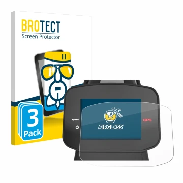 Parte frontal de un envase de producto con el logotipo de la marca BROTECT. Al lado se muestra el dispositivo PowaKaddy FX7 GP