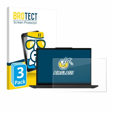 Parte frontal de un envase de producto con el logotipo de la marca BROTECT. Al lado se muestra el dispositivo Lenovo ThinkPad 