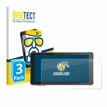 Parte frontal de un envase de producto con el logotipo de la marca BROTECT. Al lado se muestra el dispositivo Interphone Sync5