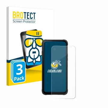 Parte frontal de un envase de producto con el logotipo de la marca BROTECT. Al lado se muestra el dispositivo Hammer Blade V c