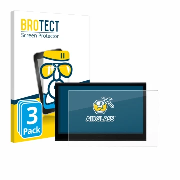 Parte frontal de un envase de producto con el logotipo de la marca BROTECT. Al lado se muestra el dispositivo Wacom Movink 13 