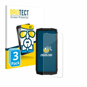 Parte frontal de un envase de producto con el logotipo de la marca BROTECT. Al lado se muestra el dispositivo Blackview BV9300