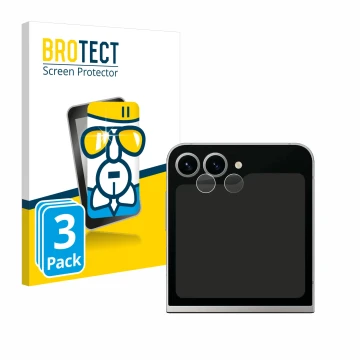 Parte frontal de un envase de producto con el logotipo de la marca BROTECT. Al lado se muestra el dispositivo Samsung Galaxy Z