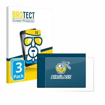 Parte frontal de un envase de producto con el logotipo de la marca BROTECT. Al lado se muestra el dispositivo G-STORY 10.1