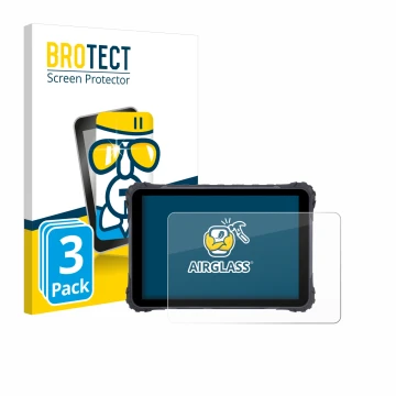 Parte frontal de un envase de producto con el logotipo de la marca BROTECT. Al lado se muestra el dispositivo Topicon MDT865 c