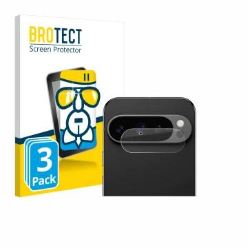 Parte frontal de un envase de producto con el logotipo de la marca BROTECT. Al lado se muestra el dispositivo Google Pixel 9 P