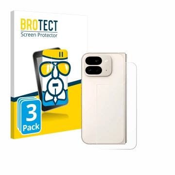 Parte frontal de un envase de producto con el logotipo de la marca BROTECT. Al lado se muestra el dispositivo Google Pixel 9 P