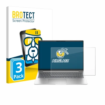 Parte frontal de un envase de producto con el logotipo de la marca BROTECT. Al lado se muestra el dispositivo HP ProBook 460 G