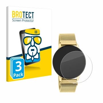 Parte frontal de un envase de producto con el logotipo de la marca BROTECT. Al lado se muestra el dispositivo Oozoo Q00121 con