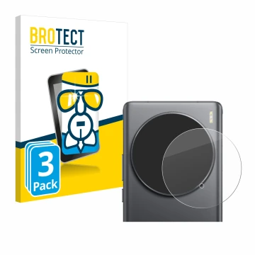 Parte frontal de un envase de producto con el logotipo de la marca BROTECT. Al lado se muestra el dispositivo Vivo X100 Ultra 