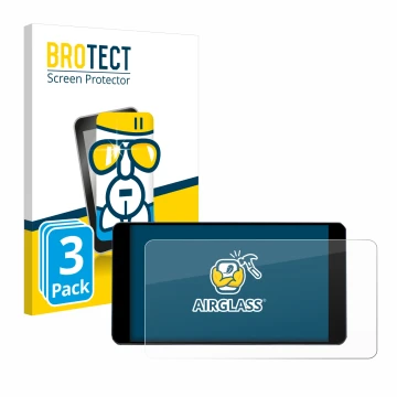 Parte frontal de un envase de producto con el logotipo de la marca BROTECT. Al lado se muestra el dispositivo Zontes 350E con 