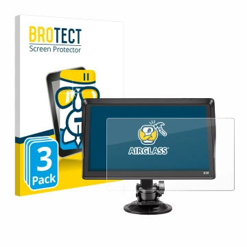Parte frontal de un envase de producto con el logotipo de la marca BROTECT. Al lado se muestra el dispositivo Xgody X10 9