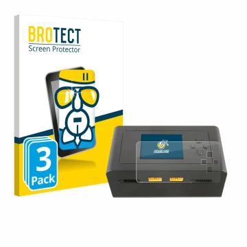 Parte frontal de un envase de producto con el logotipo de la marca BROTECT. Al lado se muestra el dispositivo Gens Ace IMARS D