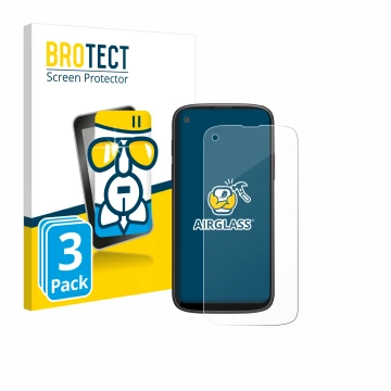 Parte frontal de un envase de producto con el logotipo de la marca BROTECT. Al lado se muestra el dispositivo Unihertz Jelly M