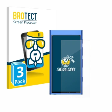 Parte frontal de un envase de producto con el logotipo de la marca BROTECT. Al lado se muestra el dispositivo Hiby Digital M30